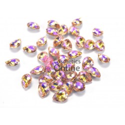 Cristale pentru unghii Marquise, 4 bucati Cod MQ021 Pink-Gold cu Reflexii